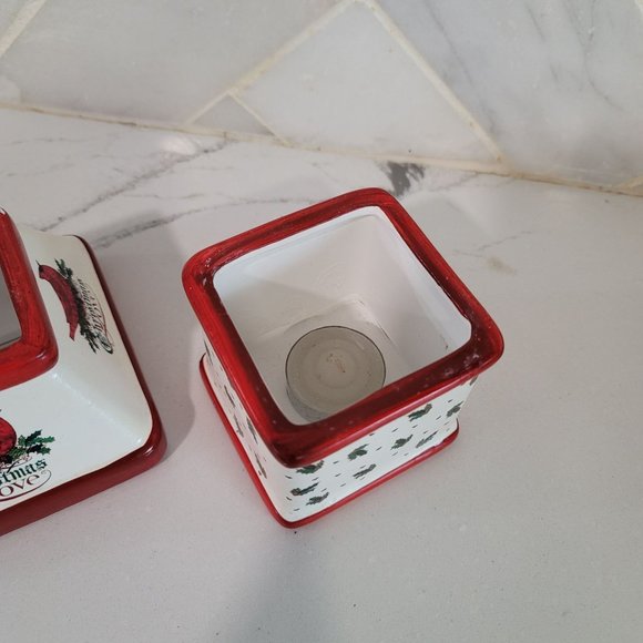 Charles Wysocki Christmas candle lamp cardinal bird mistletoe red and white - Picture 3 of 7